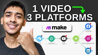 Auto Post YouTube Videos to Facebook Instagram LinkedIn with Make.com
