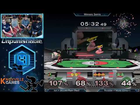 Unpunishable 4 - Iori + 2KrunkVillain (Red) vs Rooster + Moist (Green) - Melee Doubles