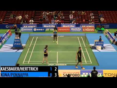 R32 - XD - T.Kona / A.Ponnappa vs P.Kaesbauer / I.Herttrich - 2014 Badminton Japan Open