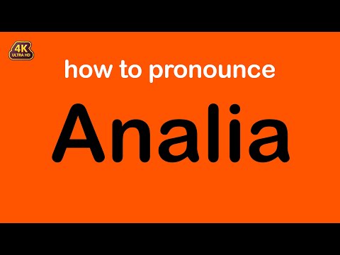 how to pronounce Analia correctly