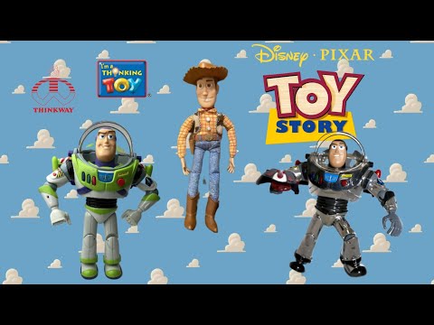 1996 Toy Story Talking 16" Woody and 12" Talking Buzz Lightyear Action Figures Thinkway Commercial