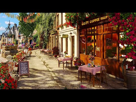 Summertime Street & Sweet Jazz Piano Music at Outdoor Coffee Shop Ambience to Work, Study, Good Mood