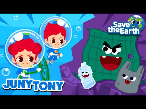 JunyTony vs. The Ocean Trash Monsters 🤕🐟 Save the Sea Animals｜Environment Songs for Kids｜JunyTony