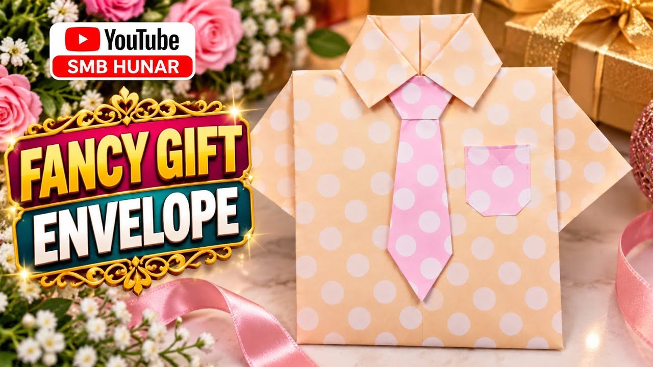 Fancy gift envelope design by SMB HUNAR with decorative shirt-style details
