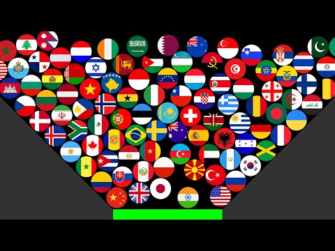 100 Countries Marble Race in Algodoo