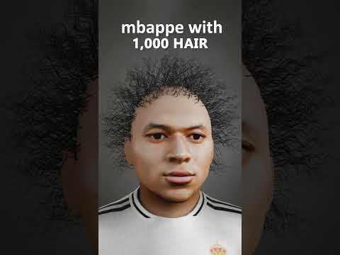 Mbappé With curly Hair #hair #hairsimulation #hairstyle #mbappe  #blender #curly  #mbappé #football