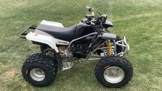 Cheap ATV tires! SUNF ATV tires install on Yamaha blaster - 20” rear and 22” front