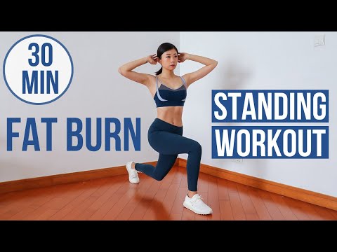 30 min Full Body Fat Loss Standing Workout (No Jumping) | Quiet Cardio, No Yoga Mat Needed ~ Emi