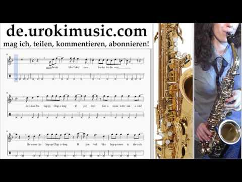 Saxophon Tenor Lernen Pharrell Williams - Happy Teil#2 Saxophonunterricht Noten Schule Lied Lehrer