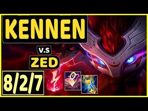 KENNEN vs ZED - 8/2/7 KDA MID GAMEPLAY - EUW Ranked GRANDMASTER