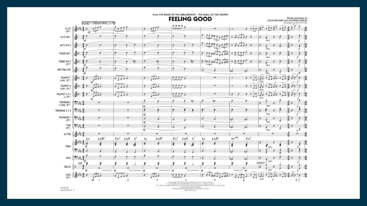 Feeling Good by Leslie Bricusse & Anthony Newley | Arr. Rick Stitzel | Jazz Ensemble