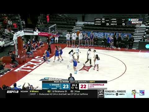 Highlights: No. 5 Louisville WBB vs. No. 12 Drake (2023 NCAA Tournament)