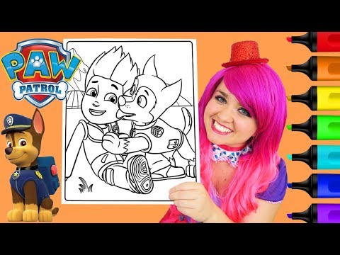 Coloring PAW Patrol Chase & Ryder Coloring Book Page Prismacolor Colored Markers | KiMMi THE CLOWN