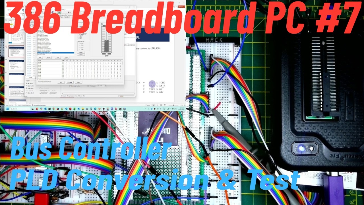 386 Breadboard PC #7 Bus controller PLD conversion & Test