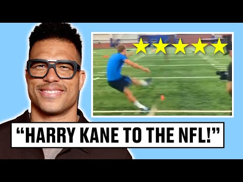 NFL Star Jason Bell Reacts To Harry Kane's Ball Kicking Skills | Rate My Skills