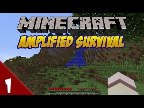 Minecraft Amplified Survival - Ep. 1 - The First Day