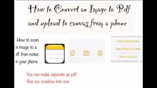 Convert multiple images to one pdf and upload to canvas from phone