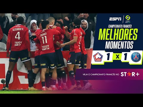 Gols e lances de Lille x PSG