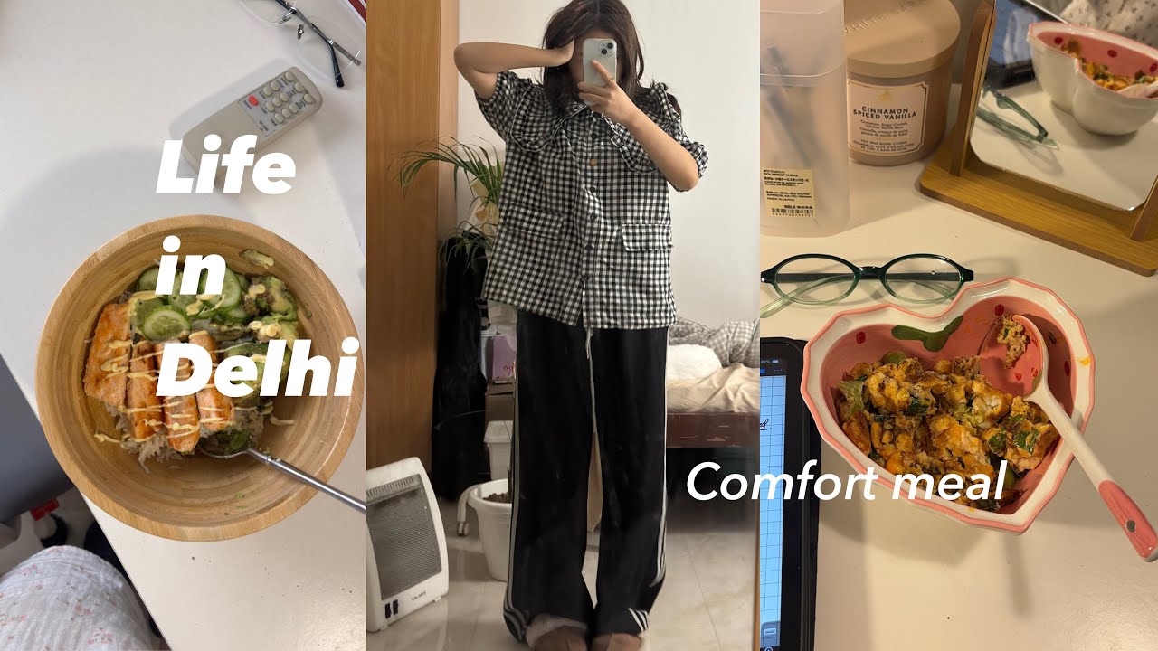 Living alone in Delhi🍵☘️| cooking comfort meal , sharing my Skincare routine ,khichdi in rainy day🌧️