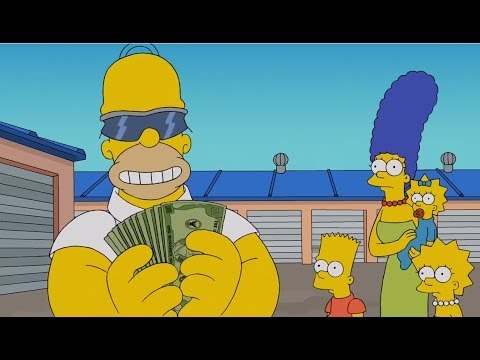 The Simpsons - Homer wins the storage unit with $1000