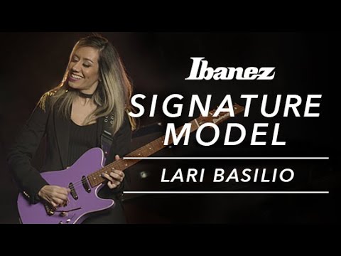 Lari Basilio and her Ibanez LB1 signature guitar