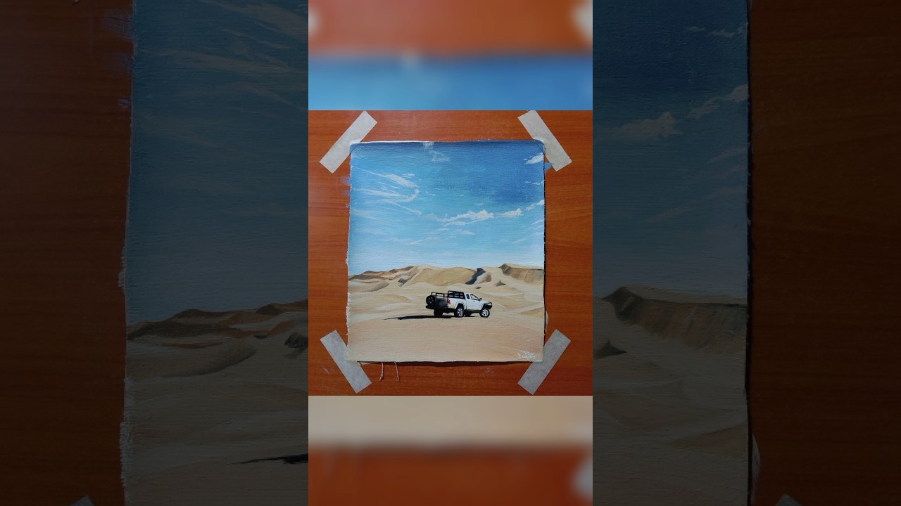 #practice#oillandscape#oilrealism#progress#timelapse#selftaught#hilux4x4#desertsafari#simpleartwork