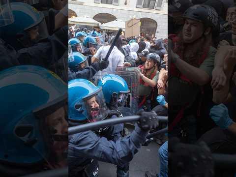 Italia se contagia de las manifestaciones estudiantiles en FRANCIA #shorts