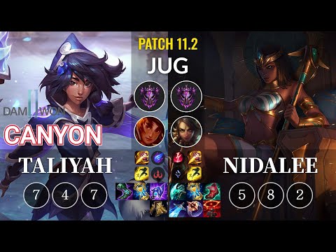 DWG Canyon Taliyah vs Nidalee Jungle - KR Patch 11.2