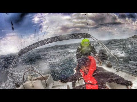 No sails Sailing in Bora (Bura) 50+ knots wind, Croatia