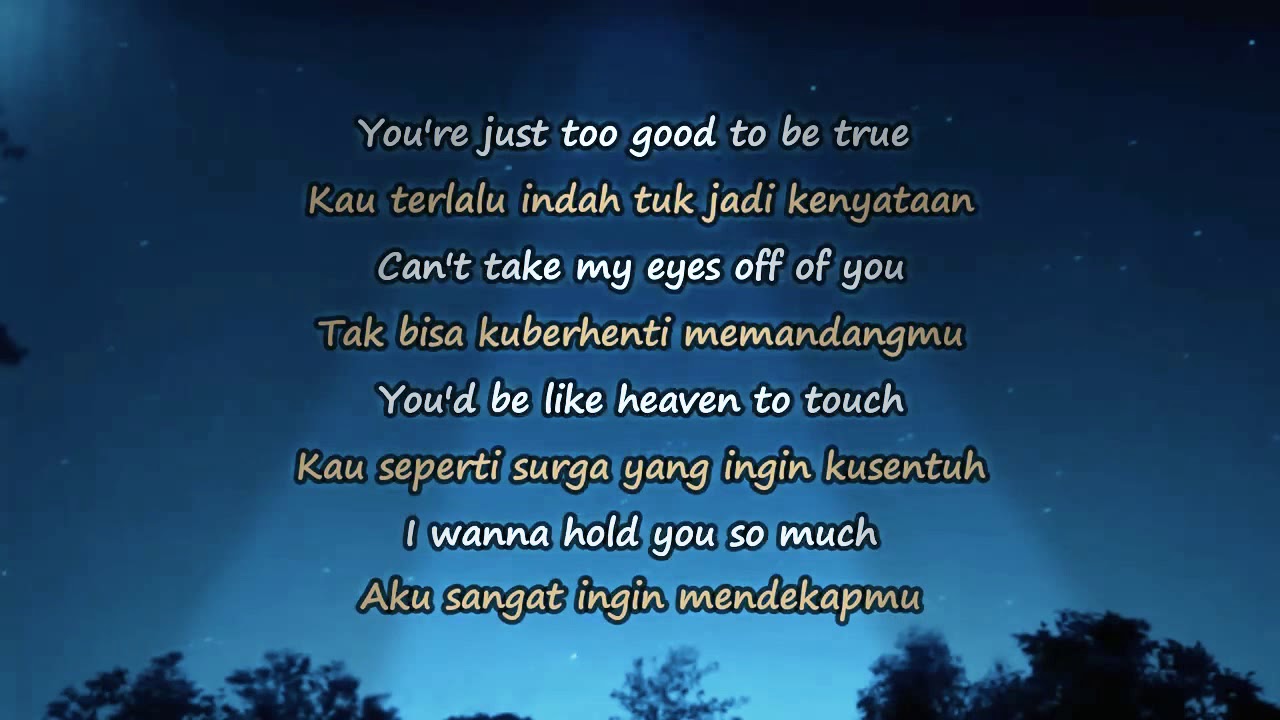 lirik lagu can't take my eyes off you (joseph vincent) + terjemahan indo