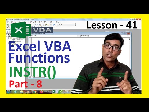 INSTR function in Excel VBA | Excel VBA for beginners leson - 41 | Excel VBA Functions