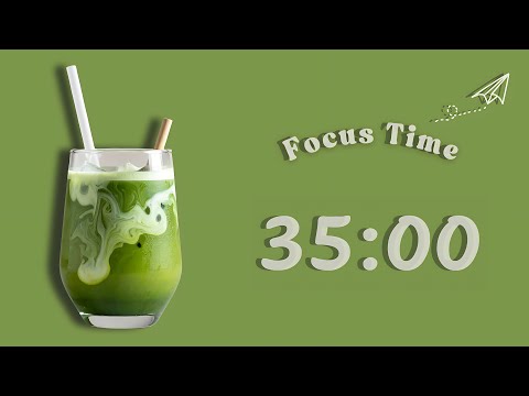4-Hour 35/5 Pomodoro Timer |🍵 Matcha Study Session with Lofi Music | Study With Me | Deep Focus