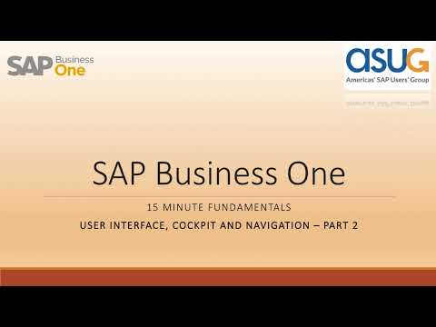 15 Minute Fundamentals for SAP Business One - User Interface and Navigation: Part 2