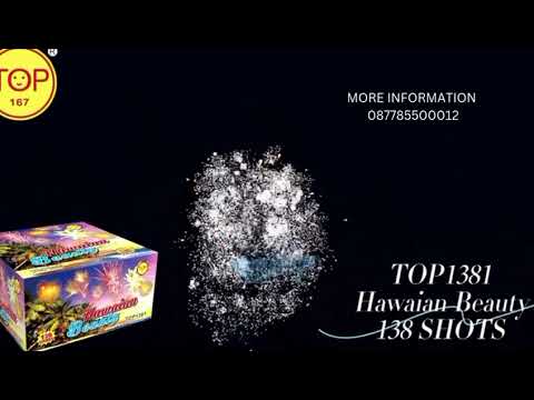 Kembang Api Jakarta Cake Hawaian Beauty 138 Shots Dengan Ukuran 1,0 Inch Sampai Dengan 1,2 Inch