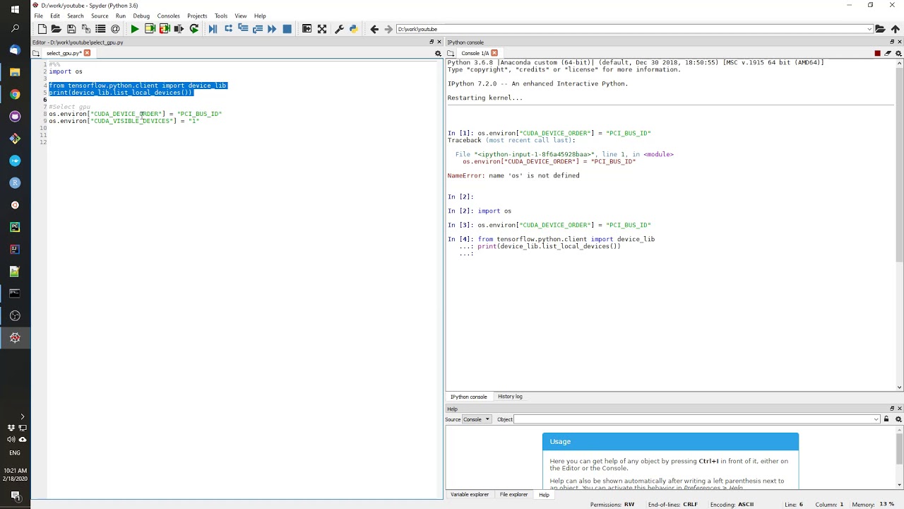 Selecting GPUs on Tensorflow