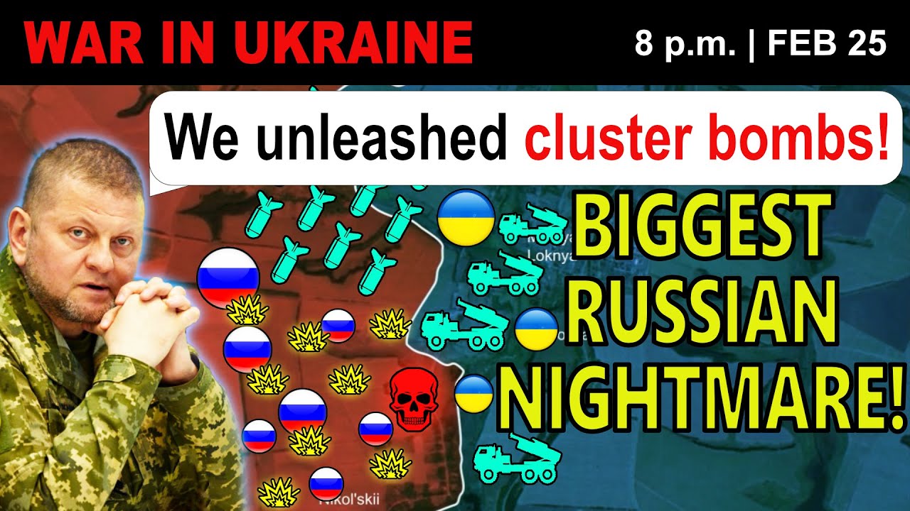 25 Feb: IMPOSSIBLE TO SURVIVE! Russians Caught in CLUSTER CARNAGE! | War in Ukraine Explained