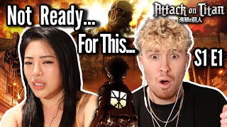 We Weren’t Ready For This 😱 | Attack on Titan Reaction S1 Ep 1