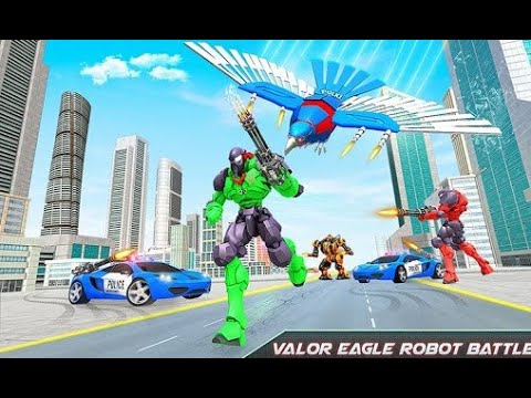 Police Eagle Robot Car Game - Tank Robot Game 2020 – Flying Eagle Robot Android ios Gameplay
