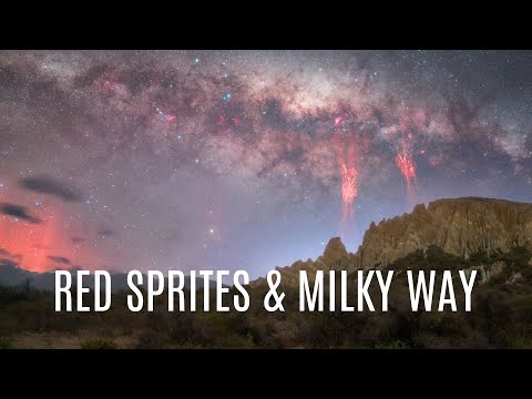 Red Sprites and Milky Way storm timelapse in New Zealand