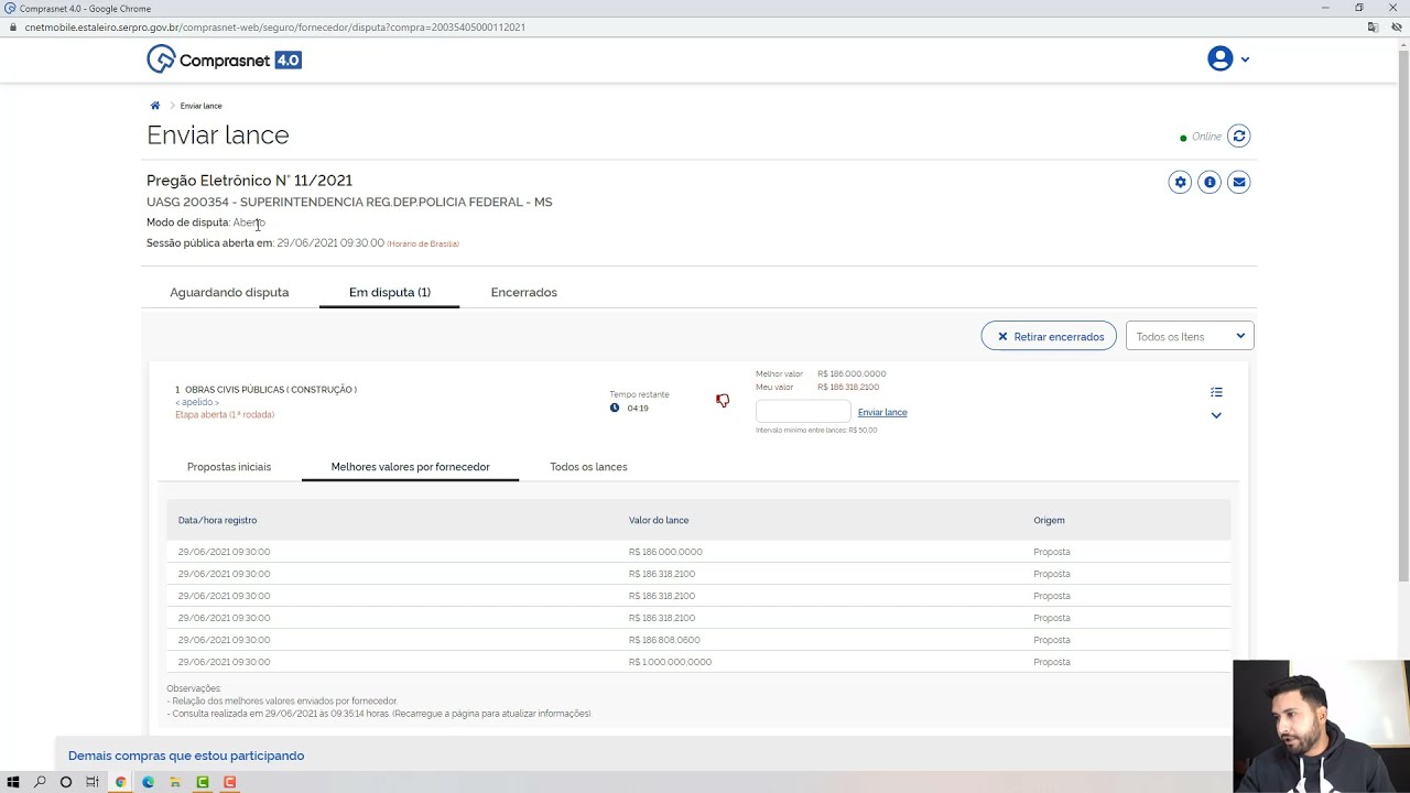 Caso Real - Participando de um Pregão Eletrônico