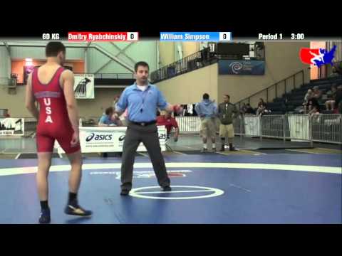 Dmitry Ryabchinskiy vs. William Simpson at 2013 ASICS University Nationals - GR