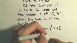 The Center-Radius Form for a Circle - A few Basic Questions, Example 1