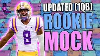 THE MOST UPDATED 1QB ROOKIE MOCK DRAFT - 2024 DYNASTY FANTASY FOOTBALL