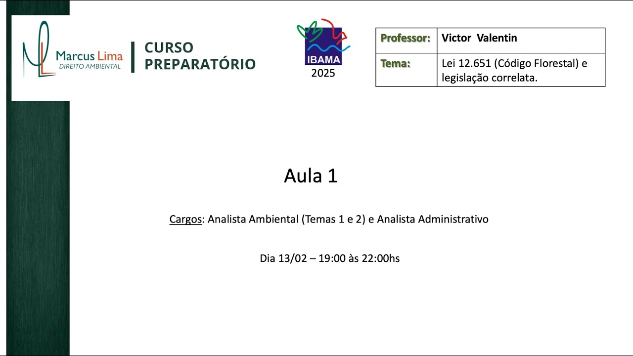 IBAMA 2025 aula 1 Codigo Florestal - Prof. Victor Valente