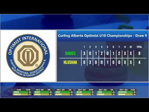 Davies vs Hlushak - 2023 Curling Alberta Optimist U18 Boys Provincials