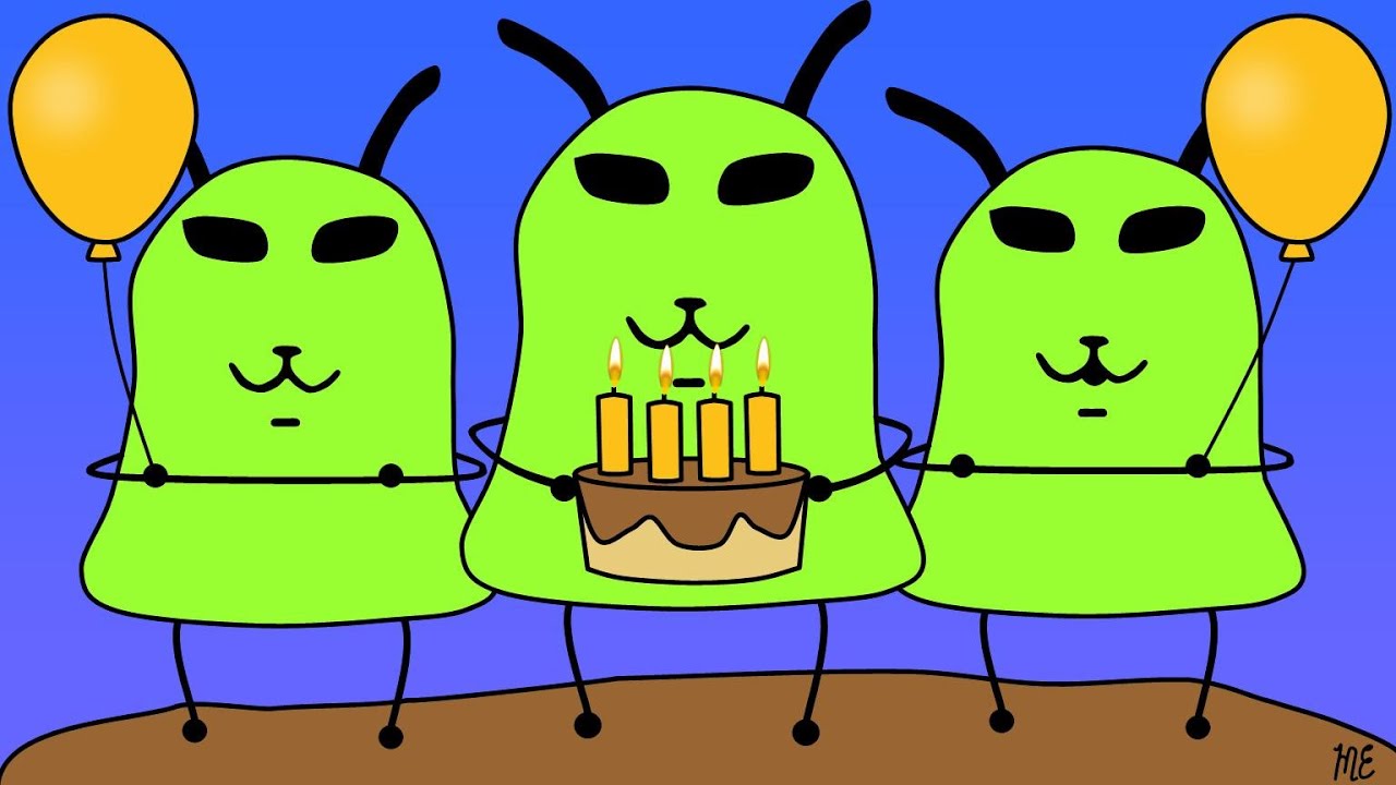Birthday Aliens Greeting Card