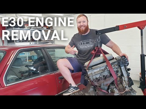 How To Remove BMW E30 Engine & Gearbox [M40B16] Motor & Transmission Removal Guide | 027