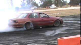 preview picture of video '91  ORGAN DONOR Ford Falcon At Burnout Mafia Nats Tamworth City Speedway 10 5 2014'