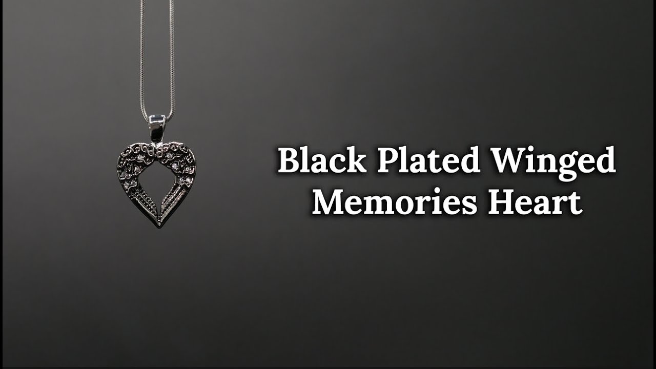 Black Keepsake Jewelry:  Winged Memories Heart Pendant (2019)