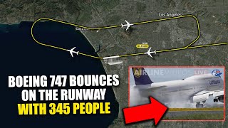 Lufthansa Boeing 747 BOUNCES TWICE and GOES AROUND [Real ATC Audio and Footage]